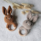 Handmade Crochet Rattle Bunny - Sand
