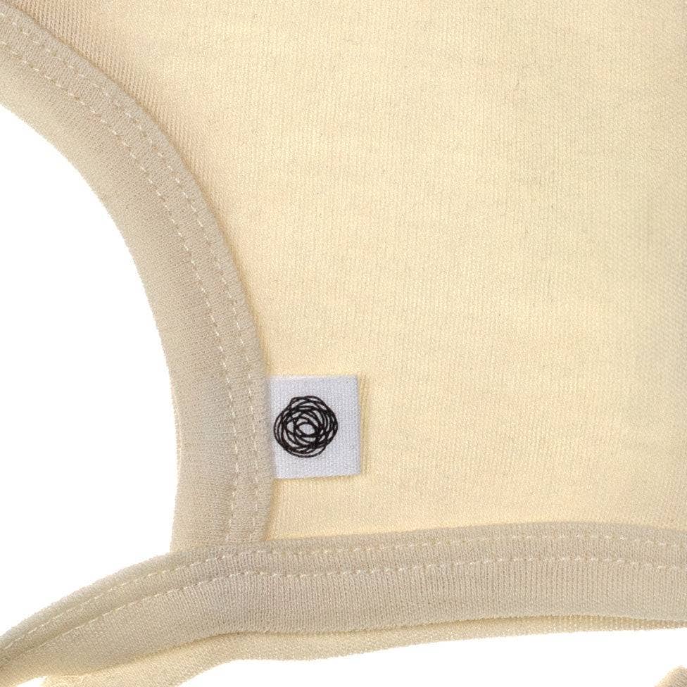 Merino Wool Baby Tie Hat, Natural, Soft Newborn Bonnet