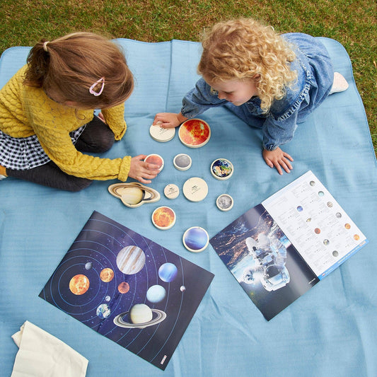 Wooden Solar System Discs Set of 11 – Montessori Space Learning Toy