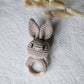 Handmade Crochet Rattle Bunny - Sand