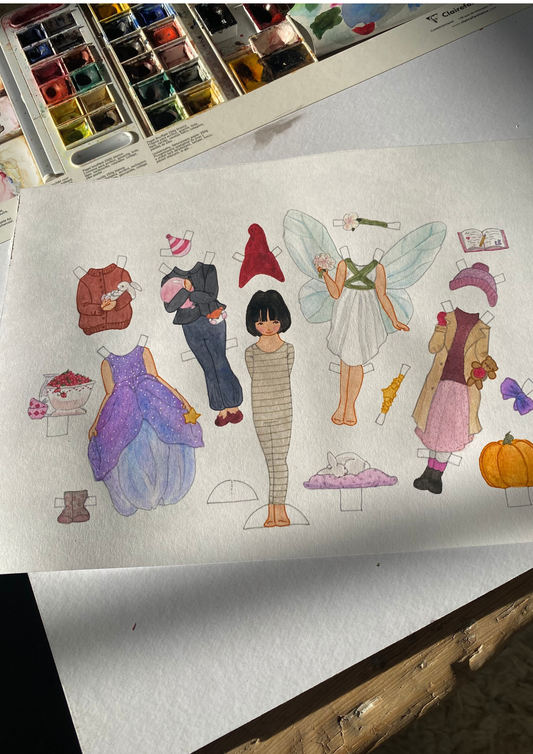 Mona Paper Doll, Danish Design Cut-Out Card