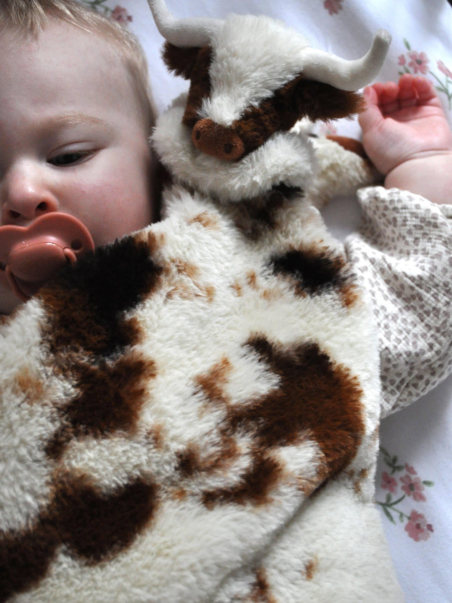 Texas Longhorn Highland Cow, Soft Toy Soother Comforter, 29cm