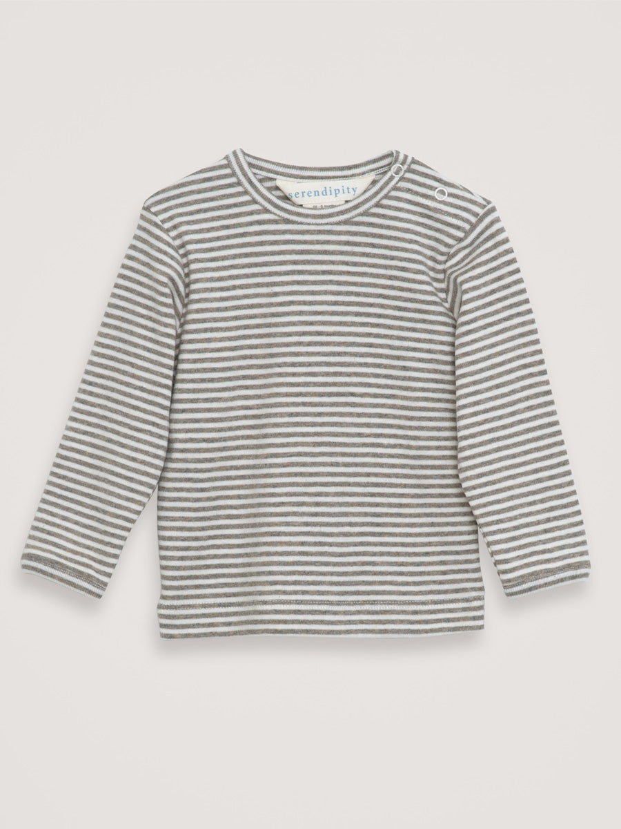 Tee Stripe, Taupe/Offwhite