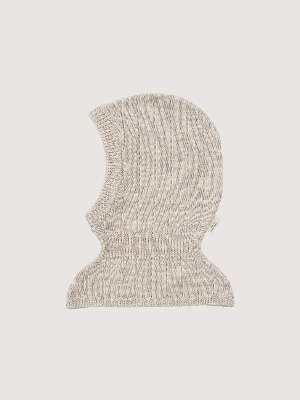 Balaclava, Rib, Pale Cream Melange, Knitted