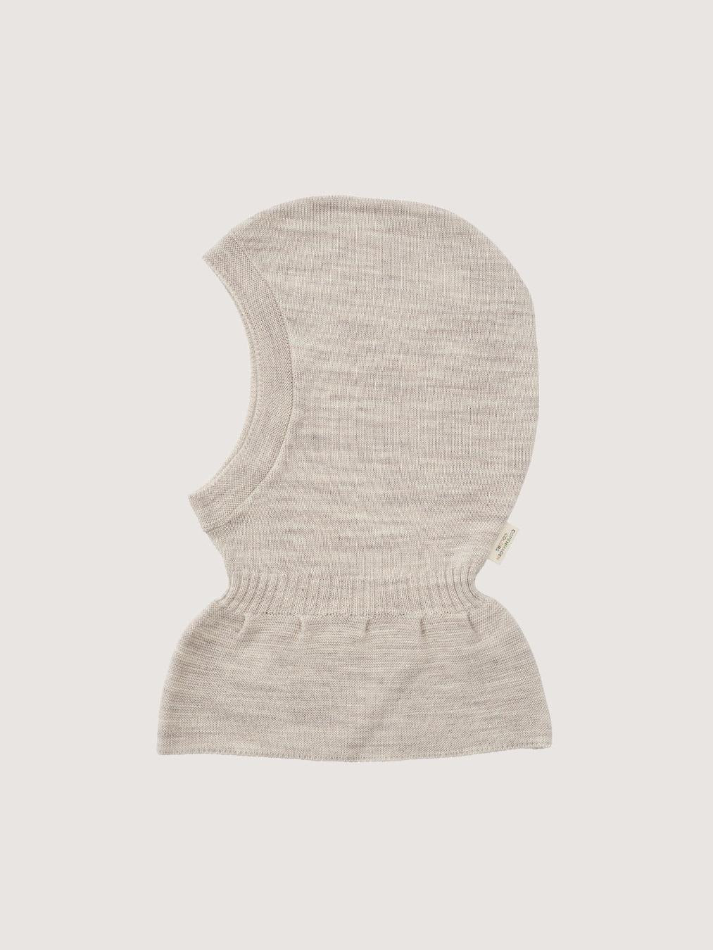 Balaclava, Rib, Pale Cream Melange, Knitted