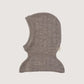 Balaclava with Frill, Pale Cream Melange, Knitted