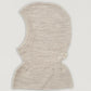 Balaclava with Frill, Pale Cream Melange, Knitted