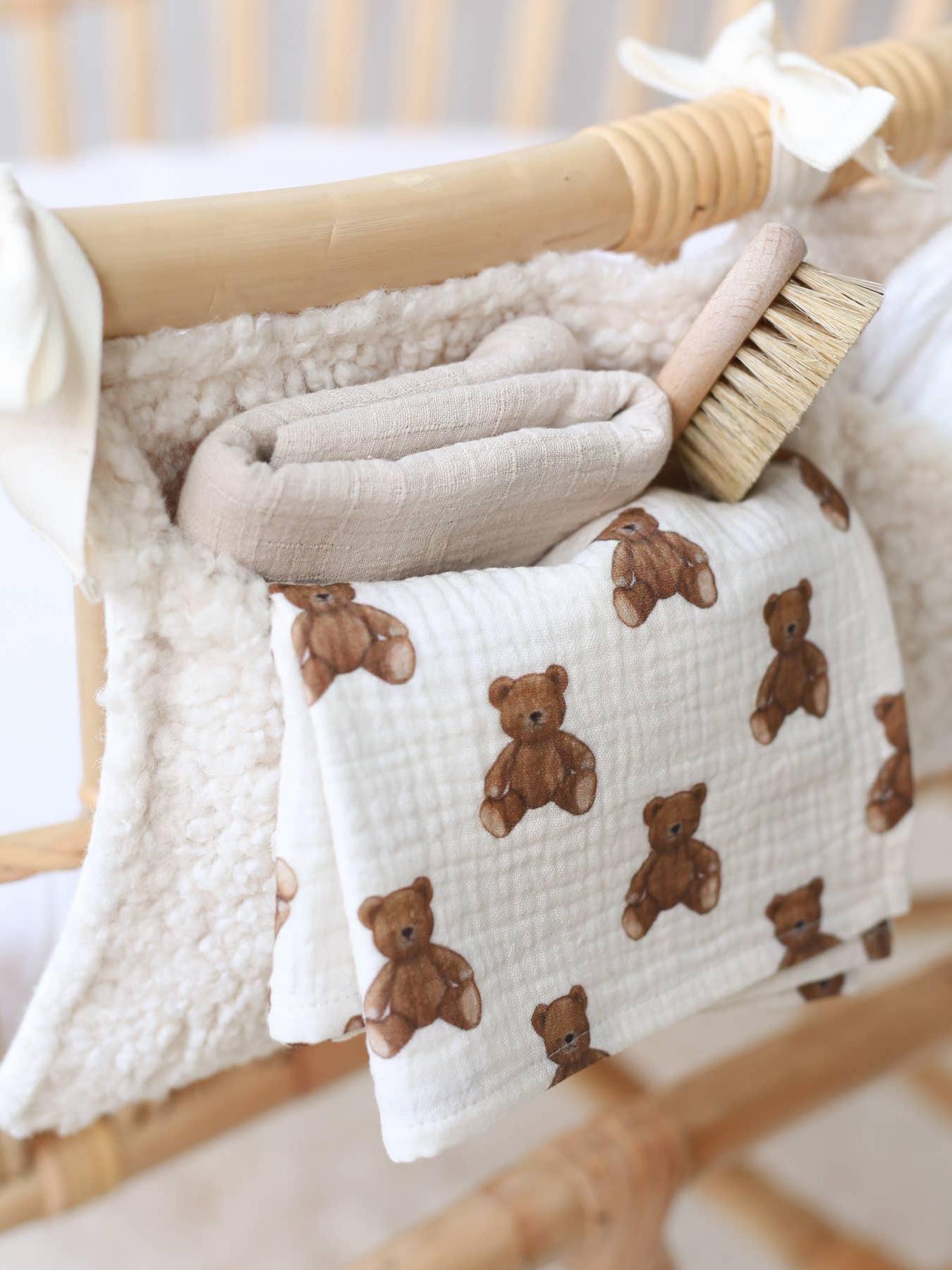 Bedside Organizer, Hanging Storage with Two Pockets, Cream or Taupe