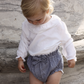Bloomer with Bow, Snow white and Navy blue