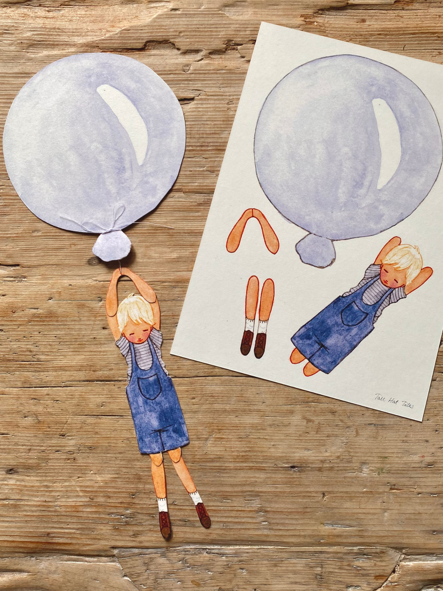 Boy in Balloon Cut-Out, Blue