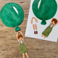 Boy in Balloon Cut-Out, Green