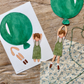 Boy in Balloon Cut-Out, Green