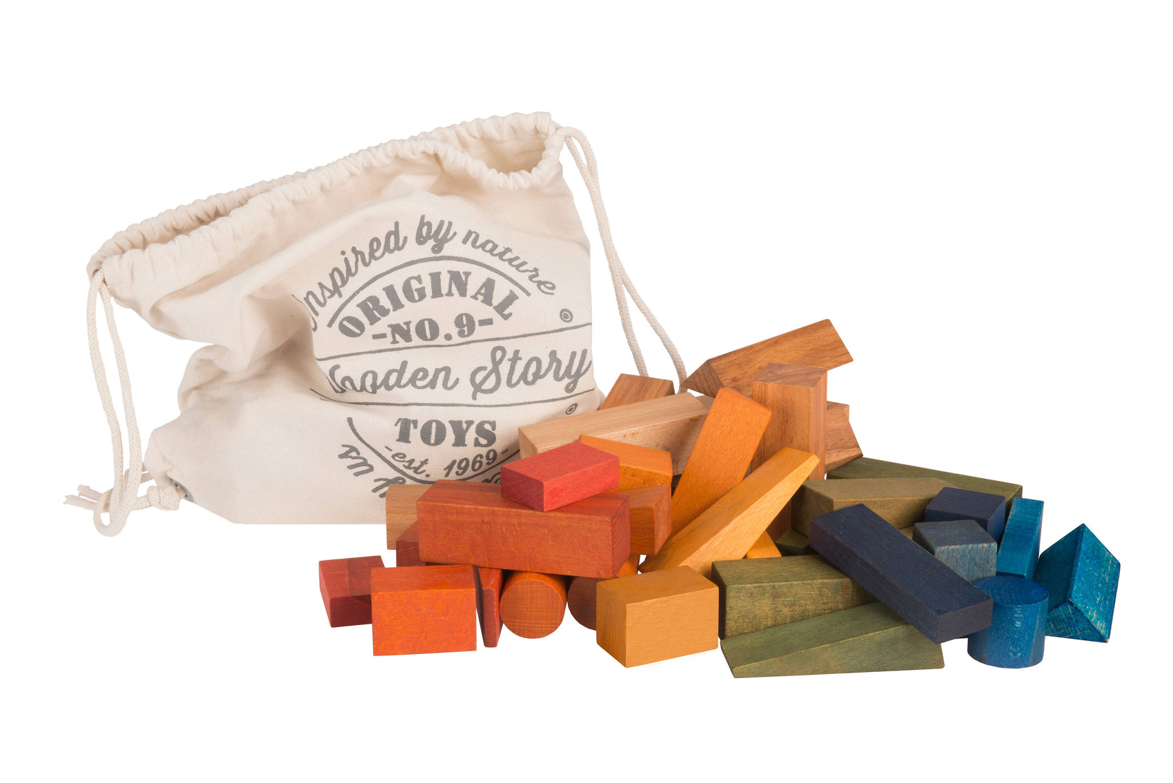 Rainbow blocks i sack XL - 50 pcs