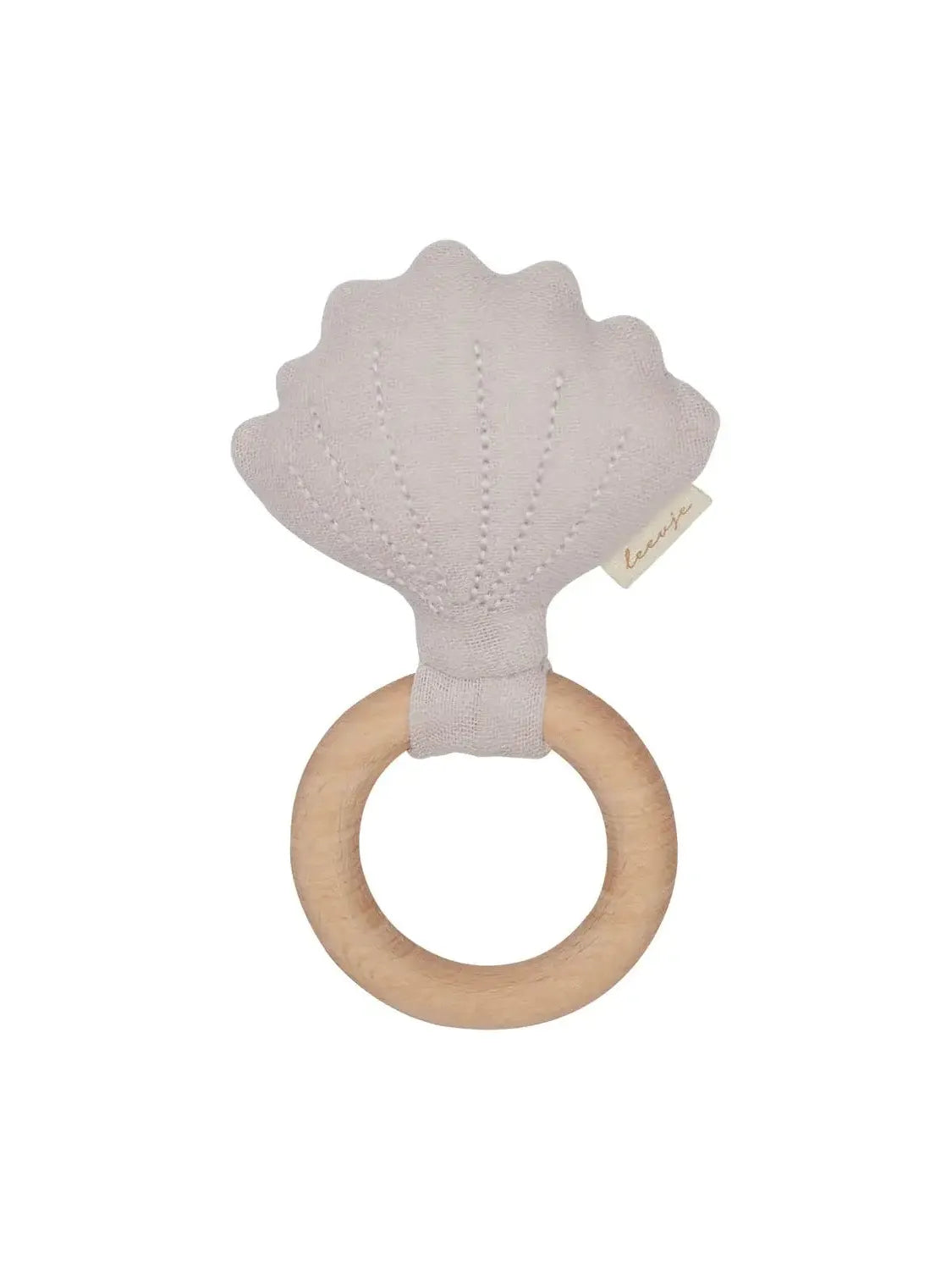 Baby Rattle With Wooden Ring 'Seashell'