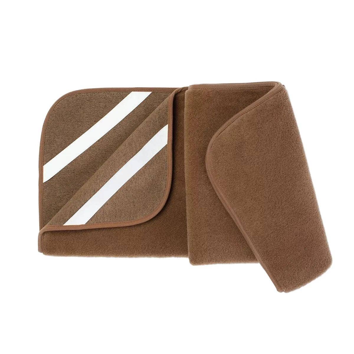 Wool Crib Blanket, Camel & Merino Wool, 60×120 cm – Brown