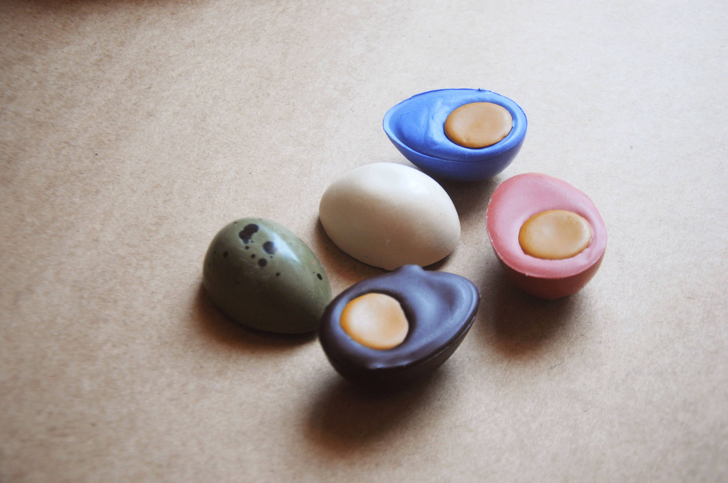 Golden Yolk Beeswax Crayon Eggs, Set of 5 Toddler Crayons