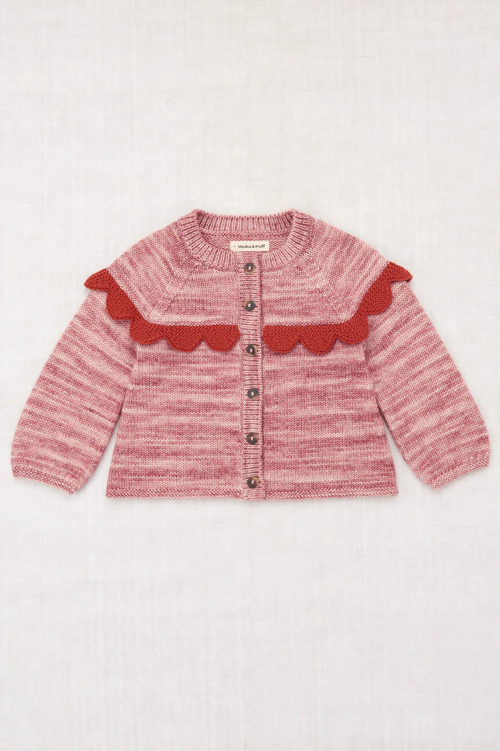 Scallop Yoke Cardigan, Prairie Rose