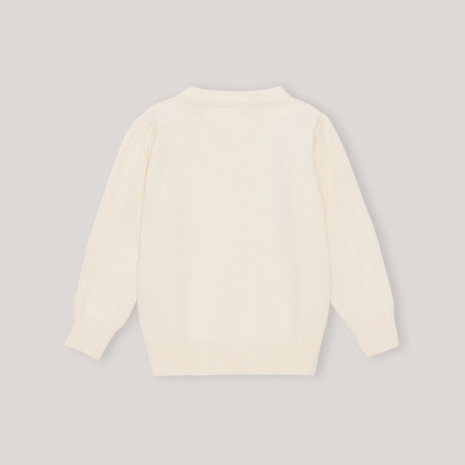 Cardigan Flower Embroidery, Ivory