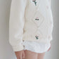 Cardigan Flower Embroidery, Ivory