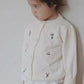 Cardigan Flower Embroidery, Ivory