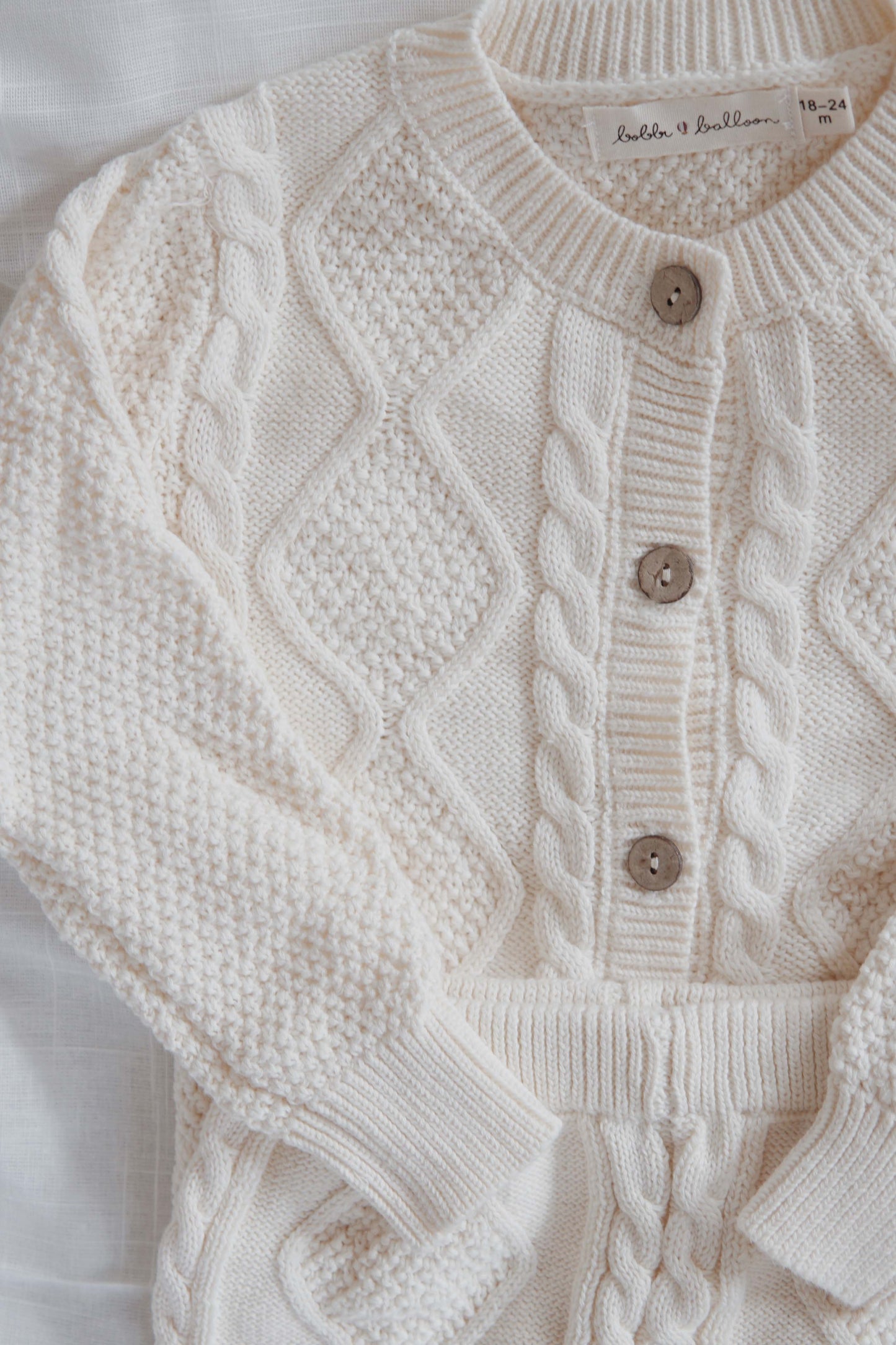 Cardigan & Shorts Set, Buttercream