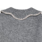 Cashmere Cardigan w. collar, Grey melange