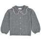 Cashmere Cardigan w. collar, Grey melange