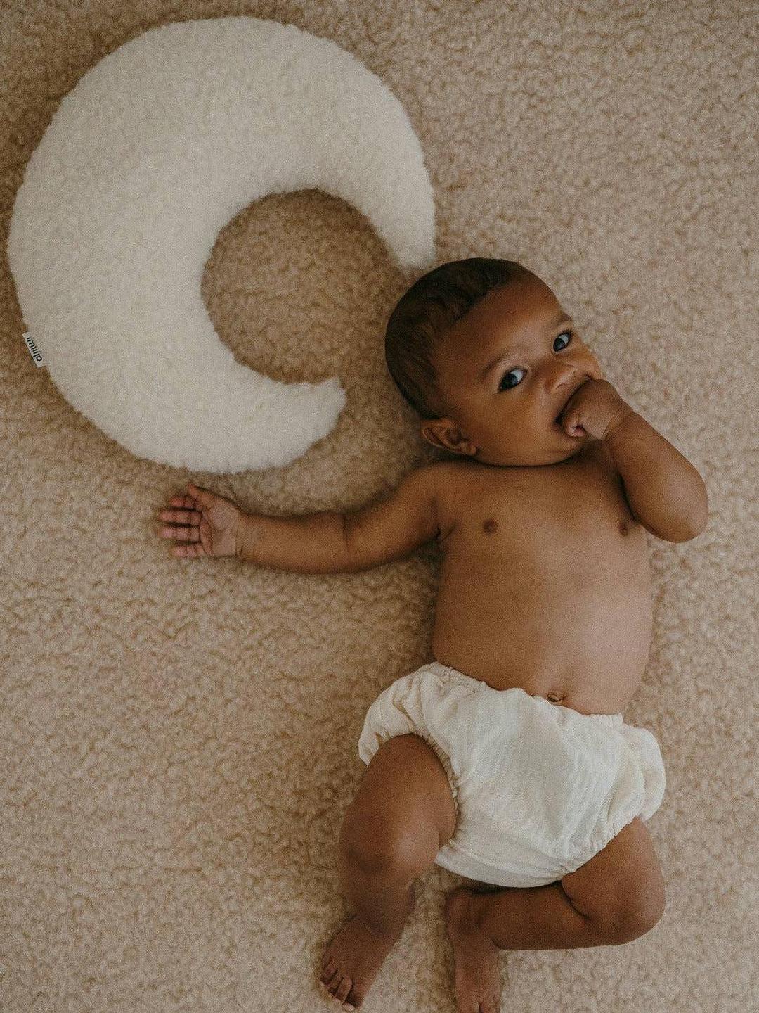 Baby Pillow, Coussin Lysor, Moon, Sand, 100% Natural Wool