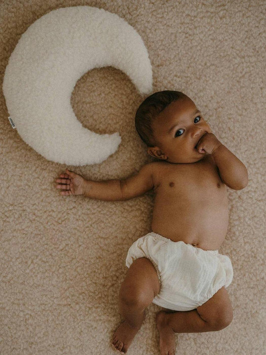 Baby Pillow, Coussin Lysor, Moon, Sand, 100% Natural Wool