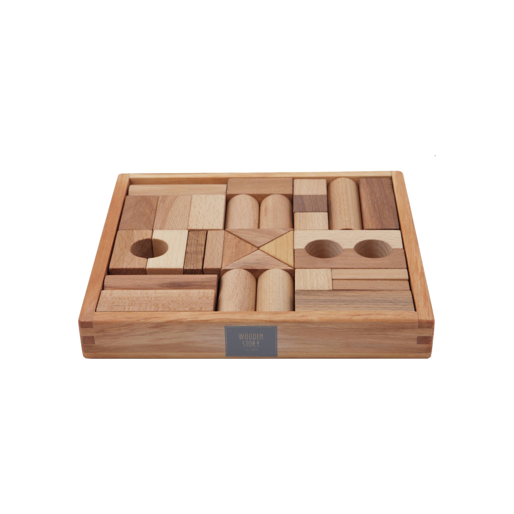 Natural blocks in tray - 30 pcs