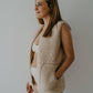Adult Unisex Vest, Nila, Sand, 100% Natural Wool