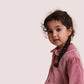 Corduroy Blouse with Embroidery, Rose