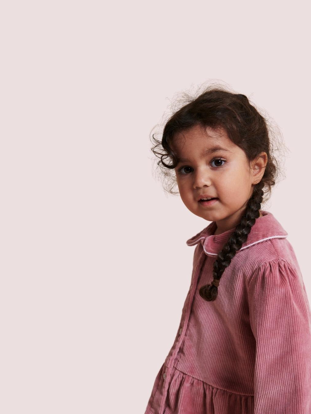 Corduroy Blouse with Embroidery, Rose