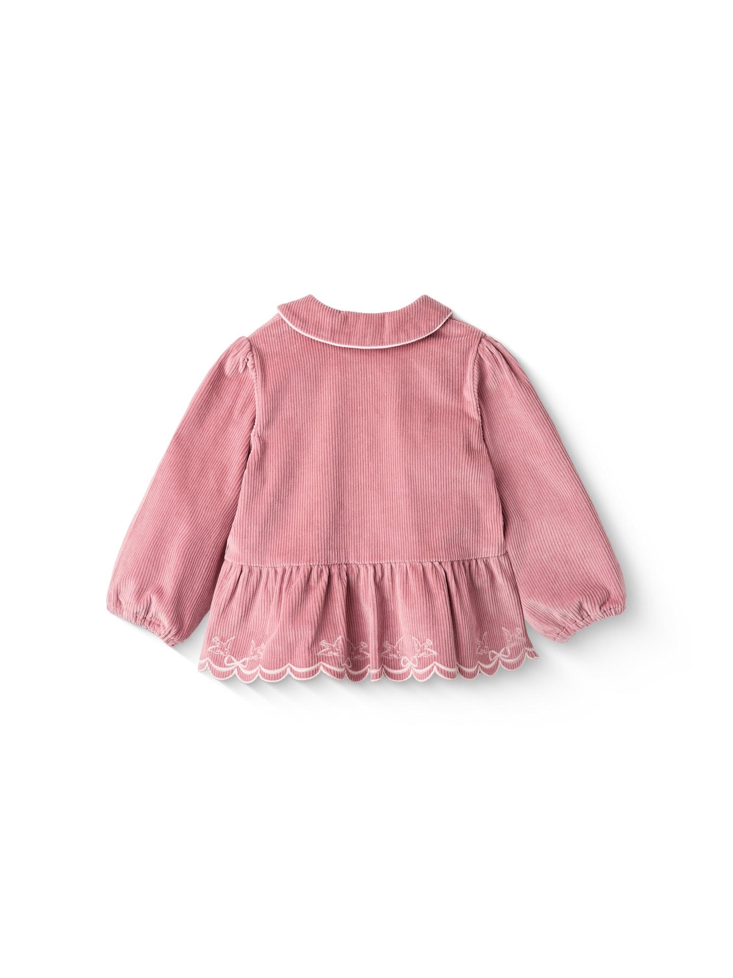 Corduroy Blouse with Embroidery, Rose