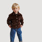 Corduroy Overshirt with Embroidery, Dark Brown
