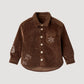 Corduroy Overshirt with Embroidery, Dark Brown