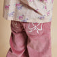 Corduroy Pants with Wide Leg & Embroidery, Rose