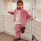 Corduroy Pants with Wide Leg & Embroidery, Rose