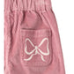 Corduroy Pants with Wide Leg & Embroidery, Rose