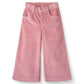 Corduroy Pants with Wide Leg & Embroidery, Rose