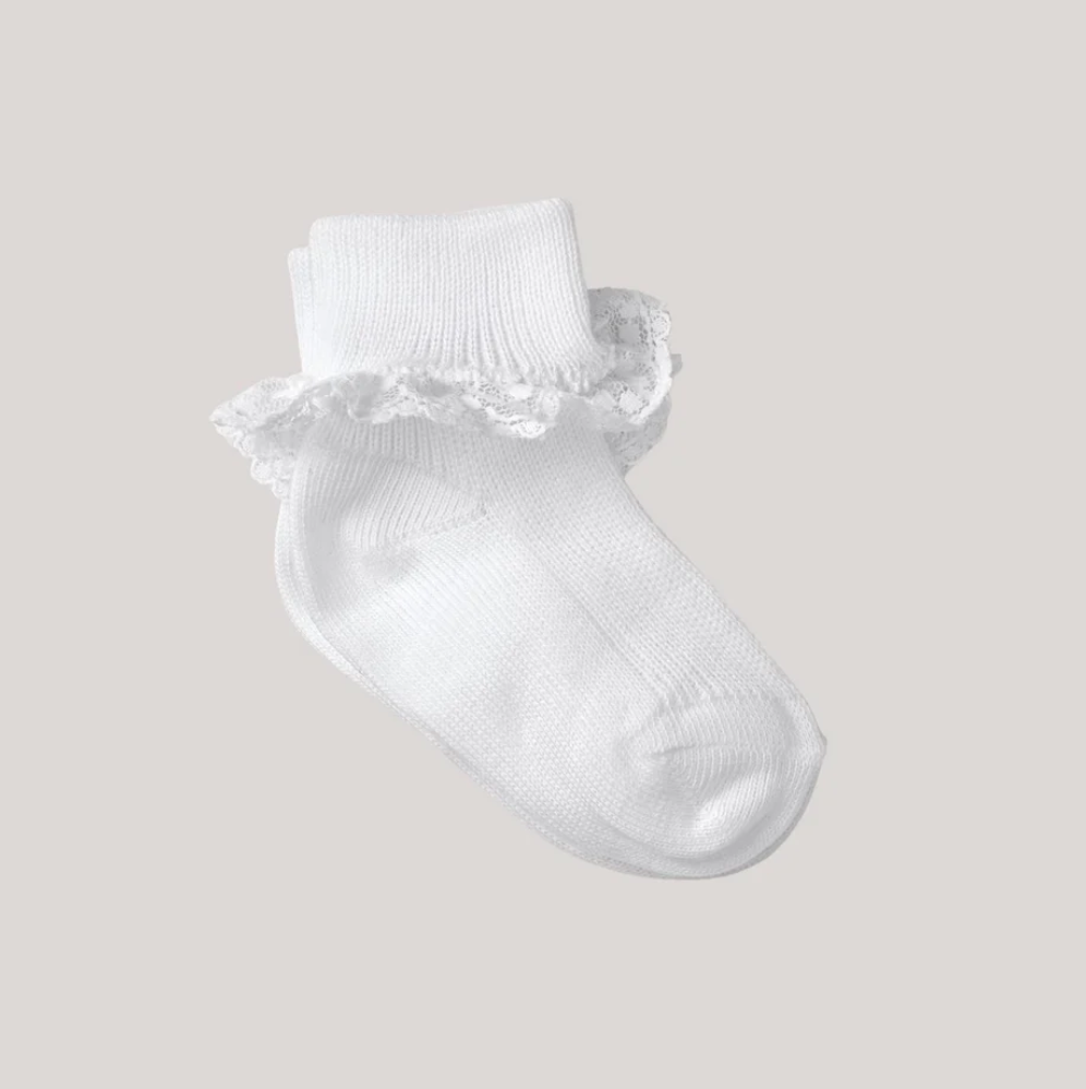 Cotton Lace Socks, Classic White