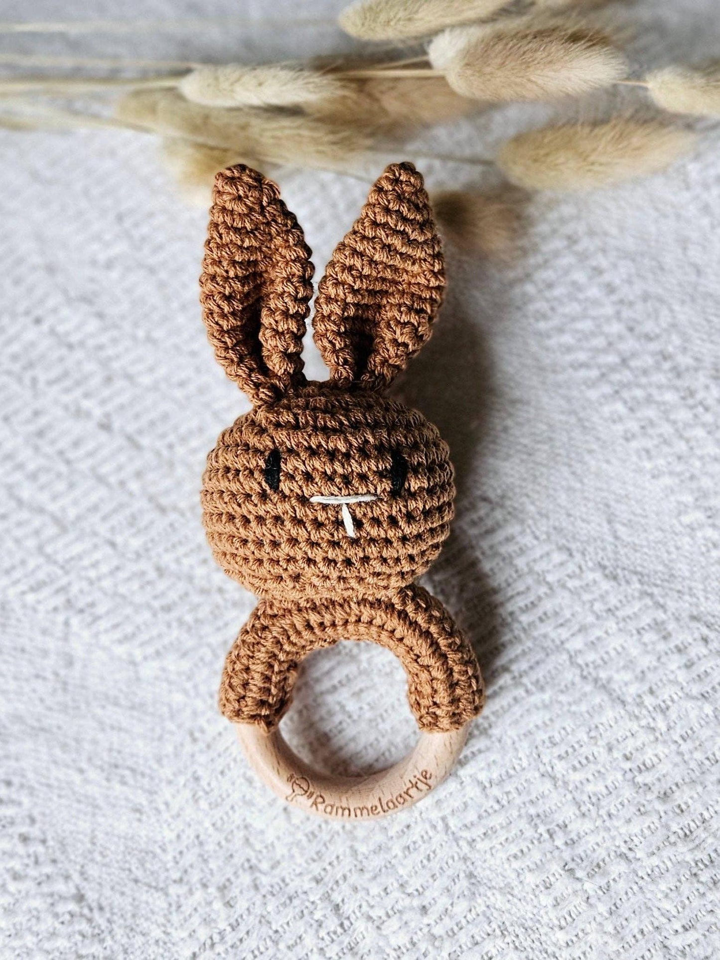 Crochet Rabbit Rattle - Brown