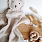 Cuddly Lion Comforter, Soft Muslin Snuggle Cloth, Beige, 30×30 cm