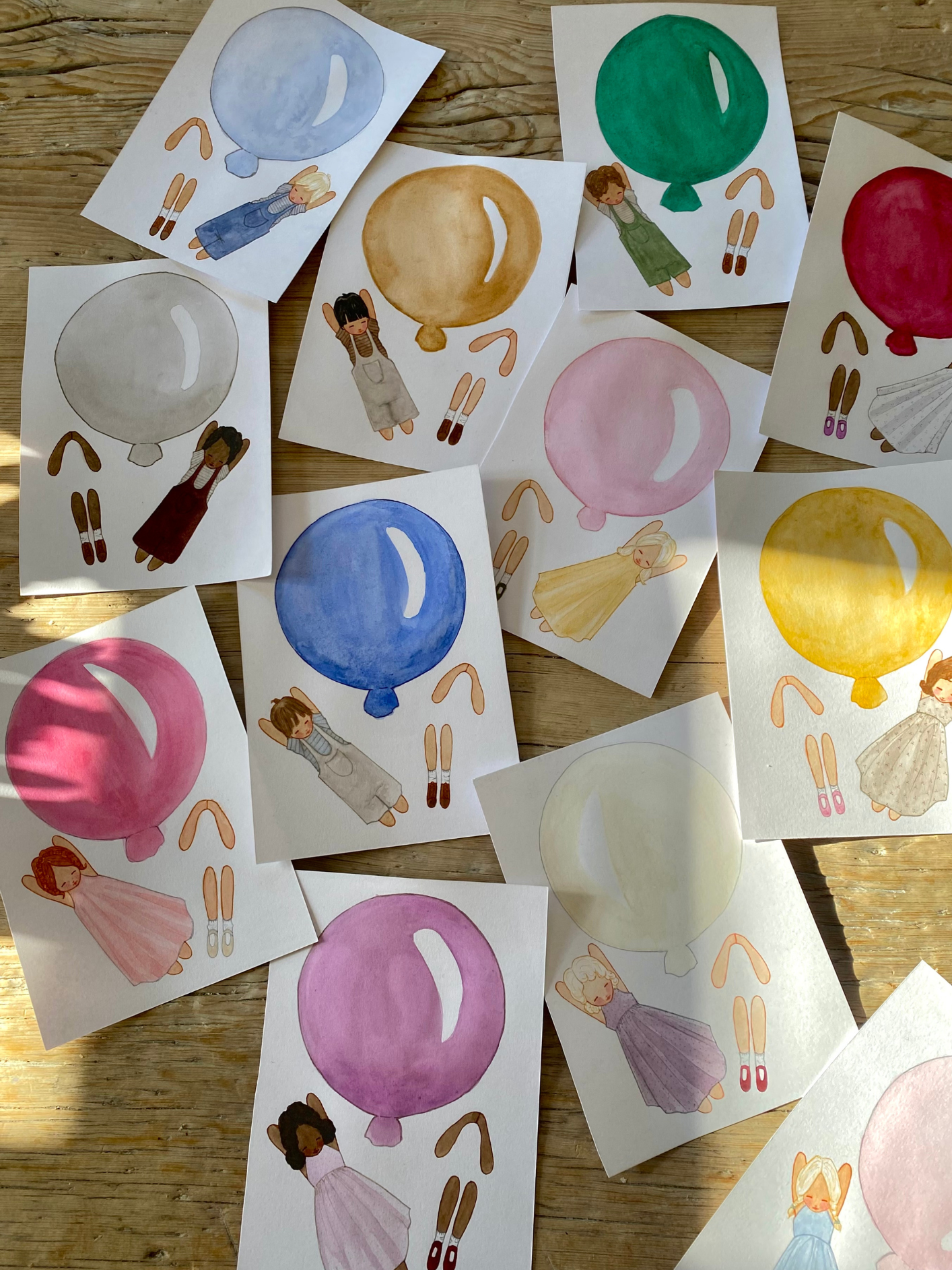 Cut-Out Balloon Girl, Mobile, Pink