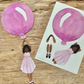 Cut-Out Balloon Girl, Mobile, Purple