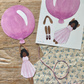 Cut-Out Balloon Girl, Mobile, Purple