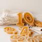 Handmade Beeswax Number Candles, 0–6, Pure Beeswax with Cotton Wick