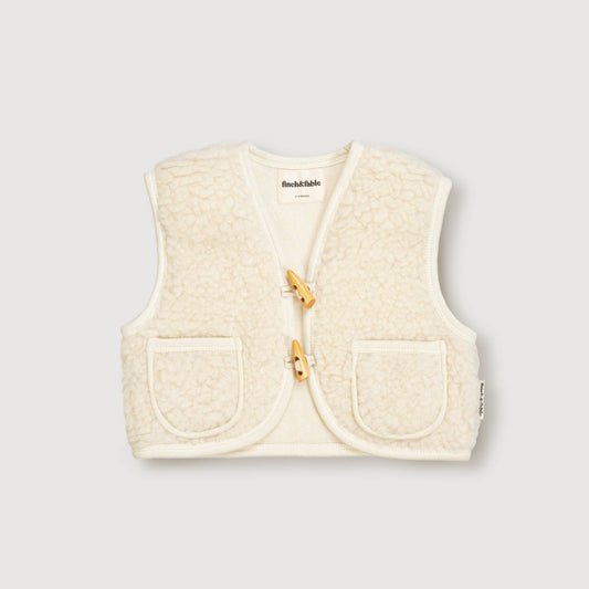 Wool Sherpa Vest - Milk