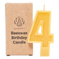 Handmade Beeswax Number Candles, 0–6, Pure Beeswax with Cotton Wick