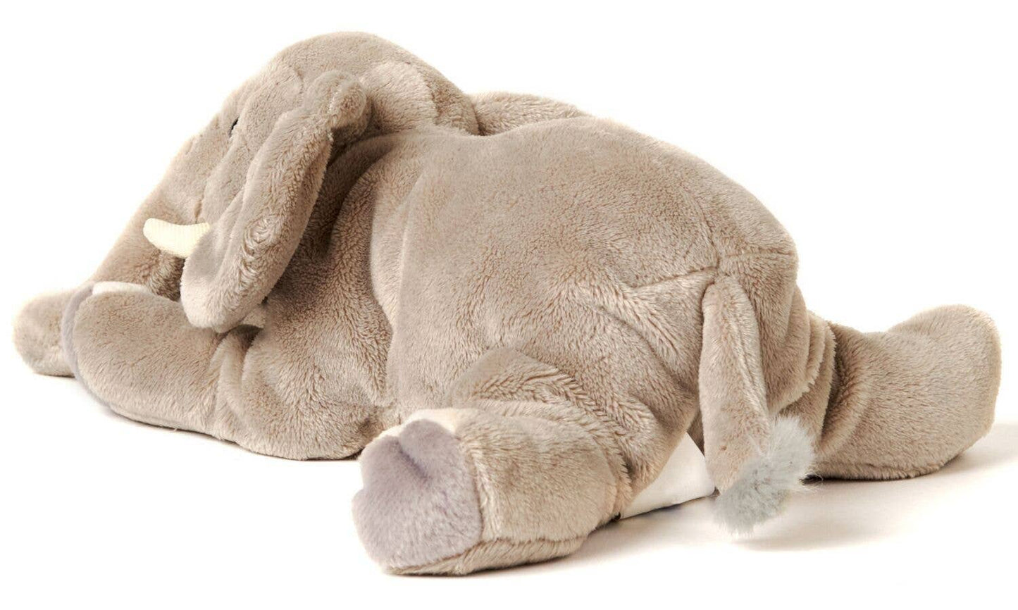 Elephant Plush, Lying, 27 cm, Super Soft & Recycled Filling